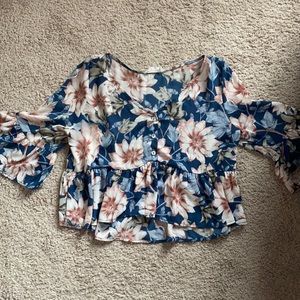 flowered cropped blouse
